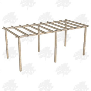 EasyFit British Larch/Douglas Fir Softwood Ultima Walkway Pergola Kit - FREE DELIVERY