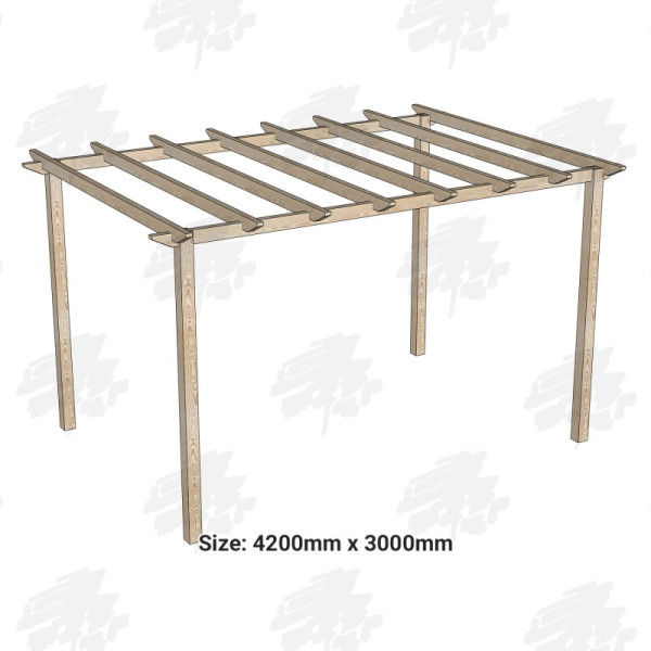 EasyFit British Larch/Douglas Fir Softwood Ultima Walkway Pergola Kit - FREE DELIVERY