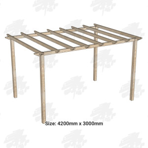 EasyFit British Larch/Douglas Fir Softwood Ultima Walkway Pergola Kit - FREE DELIVERY