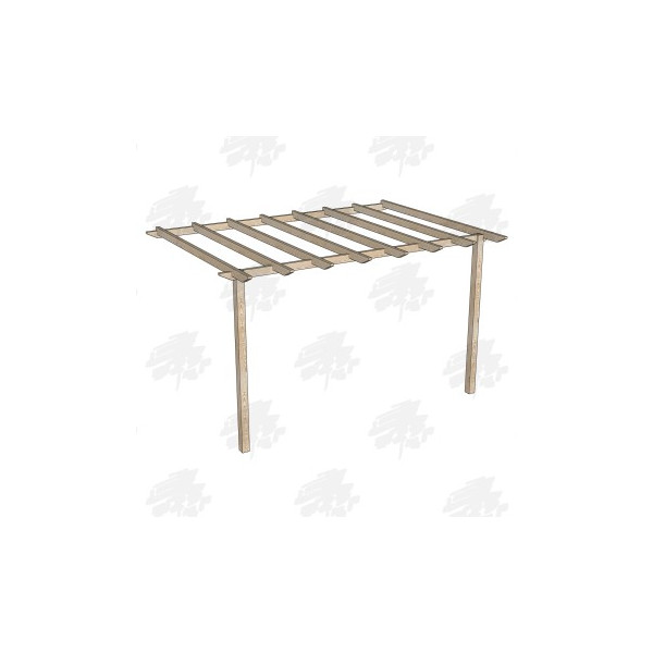 EasyFit British Larch/Douglas Fir Softwood Wall Mounted Pergola Kit - FREE DELIVERY
