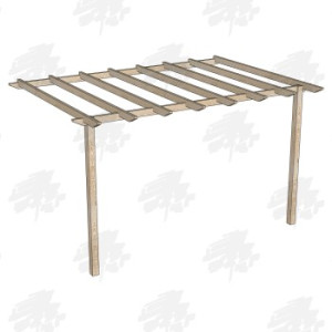 EasyFit British Larch/Douglas Fir Softwood Wall Mounted Pergola Kit - FREE DELIVERY