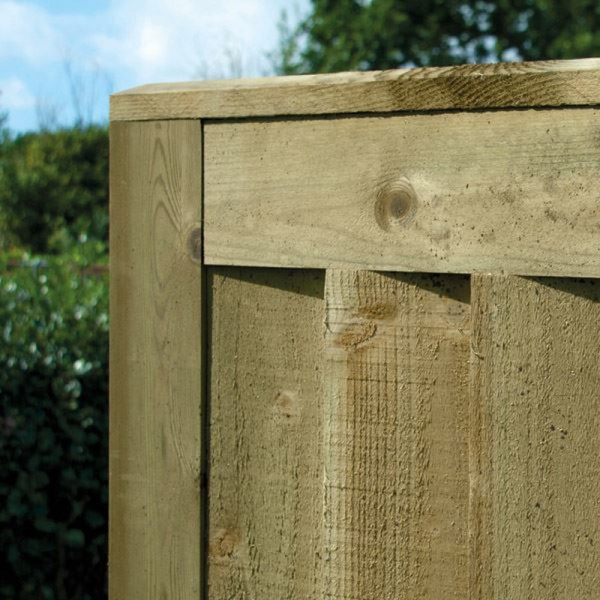 Elite Treated Softwood Featheredge Framed, Ledged and Braced Pedestrian Gate - Corner Detail