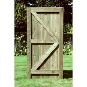 Elite Treated Softwood Tongue and Groove Framed, Ledged and Braced Pedestrian Gate - Rear View