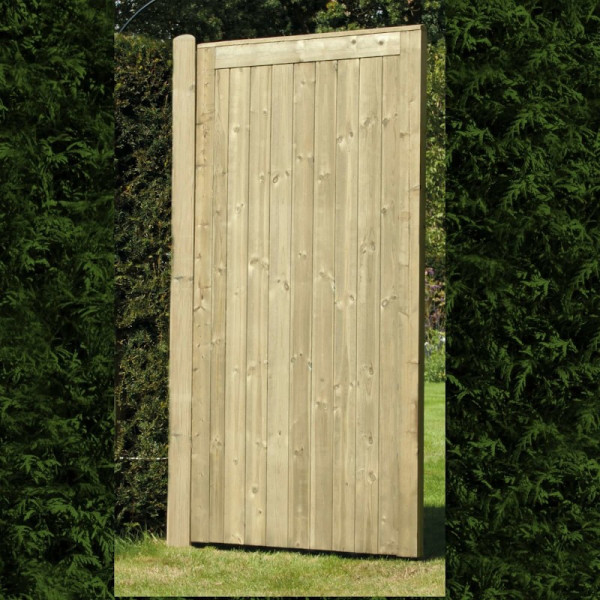 Elite Treated Softwood Tongue and Groove Framed, Ledged and Braced Pedestrian Gate - Front View